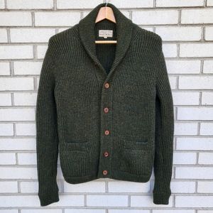 Imogene and Willie Beckett marled green cardigan + sweater SMALL